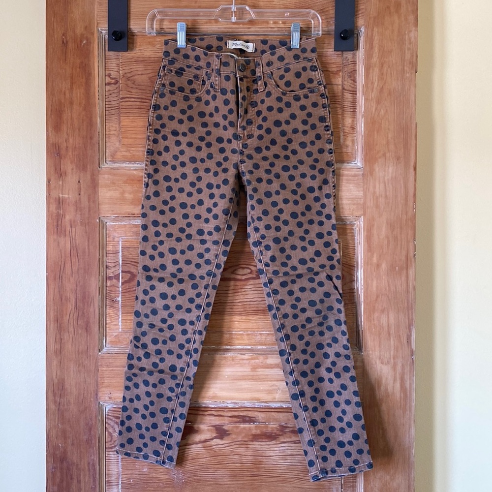 Cheetah spot style 10” high rise skinny jeans